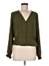 Topshop 100% Polyester Green Long Sleeve Blouse Size 8 - photo 1