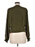 Topshop 100% Polyester Green Long Sleeve Blouse Size 8 - photo 2