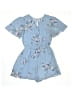 Zunie 100% Polyester Floral Blue Romper Size 14 - photo 2
