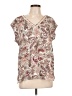 DR2 100% Polyester Paisley Ivory Short Sleeve Blouse Size L - photo 1
