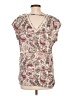 DR2 100% Polyester Paisley Ivory Short Sleeve Blouse Size L - photo 2