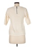 Apostrophe 100% Acrylic Ivory Short Sleeve Blouse Size M - photo 2