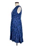 Gap 100% Rayon Print Blue Cocktail Dress Size M - photo 5