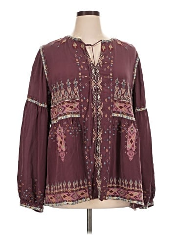 Johnny Was Long Sleeve Silk Top (view 1)