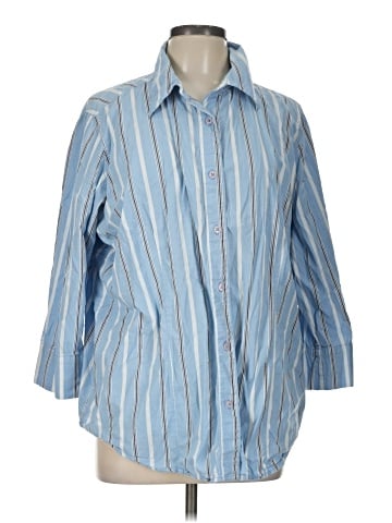 Only 3/4 Sleeve Button-Down Shirt (view 1)