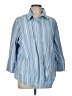 Only Stripes Blue 3/4 Sleeve Button-Down Shirt Size L - photo 1