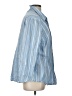 Only Stripes Blue 3/4 Sleeve Button-Down Shirt Size L - photo 4