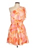 Aqua 100% Polyester Print Orange Cocktail Dress Size L - photo 1