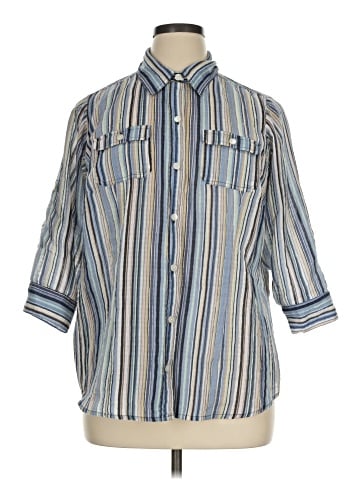 Liz Claiborne 3/4 Sleeve Button-Down Shirt (view 1)