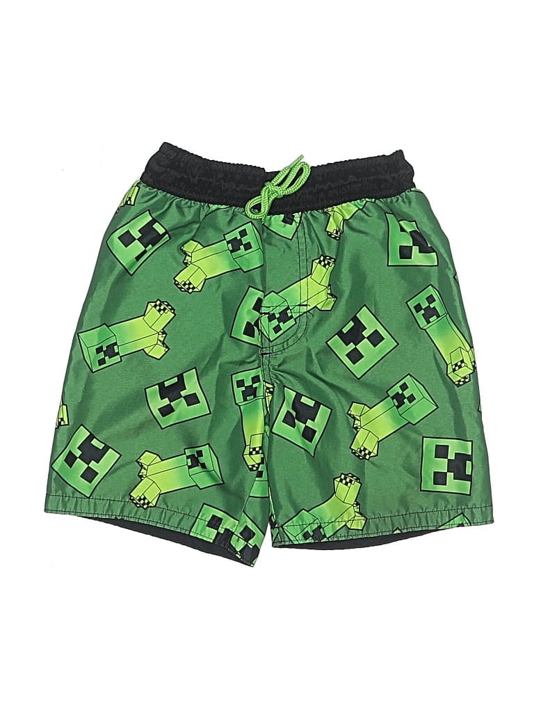 Pre-owned Minecraft Kids' Board Shorts In Green