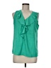 Ann Taylor 100% Polyester Green Sleeveless Blouse Size 8 - photo 1