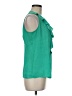 Ann Taylor 100% Polyester Green Sleeveless Blouse Size 8 - photo 4