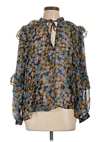 Topshop Long Sleeve Blouse (view 1)