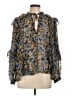 Topshop 100% Polyester Blue Long Sleeve Blouse Size 10 - photo 1