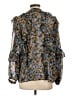 Topshop 100% Polyester Blue Long Sleeve Blouse Size 10 - photo 2
