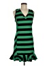 Bebe Stripes Green Casual Dress Size M - photo 1