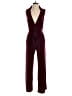 Nina Leonard Solid Burgundy Jumpsuit Size S - photo 1