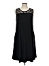 Nina Leonard Solid Black Casual Dress Size L - photo 1