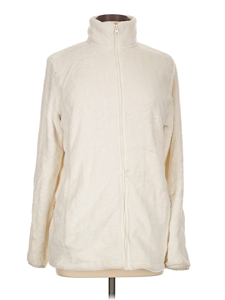 Pre-owned Lands' End Fleece Jacket In Ivory
