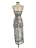 Lioness 100% Polyester Animal Print Silver Cocktail Dress Size M - photo 2