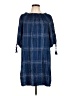 Max Studio 100% Rayon Plaid Checkered-gingham Color Block Stripes Blue Casual Dress Size L - photo 1
