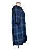 Max Studio 100% Rayon Plaid Checkered-gingham Color Block Stripes Blue Casual Dress Size L - photo 4
