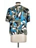 Equipment Floral Multi Color Teal Short Sleeve Blouse Size L - photo 2