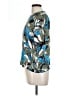 Equipment Floral Multi Color Teal Short Sleeve Blouse Size L - photo 5