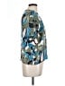 Equipment Floral Multi Color Teal Short Sleeve Blouse Size L - photo 4