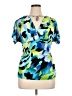 Iz Byer Blue Short Sleeve Blouse Size XL - photo 1