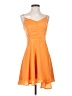 Lulus 100% Polyester Solid Orange Casual Dress Size S - photo 1