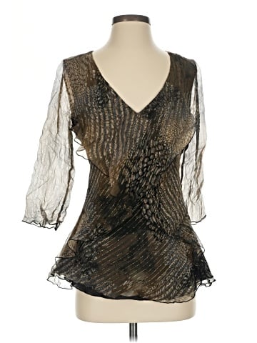 Kriss 3/4 Sleeve Silk Top (view 1)
