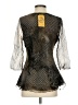 Kriss 100% Silk Black 3/4 Sleeve Silk Top Size S - photo 2