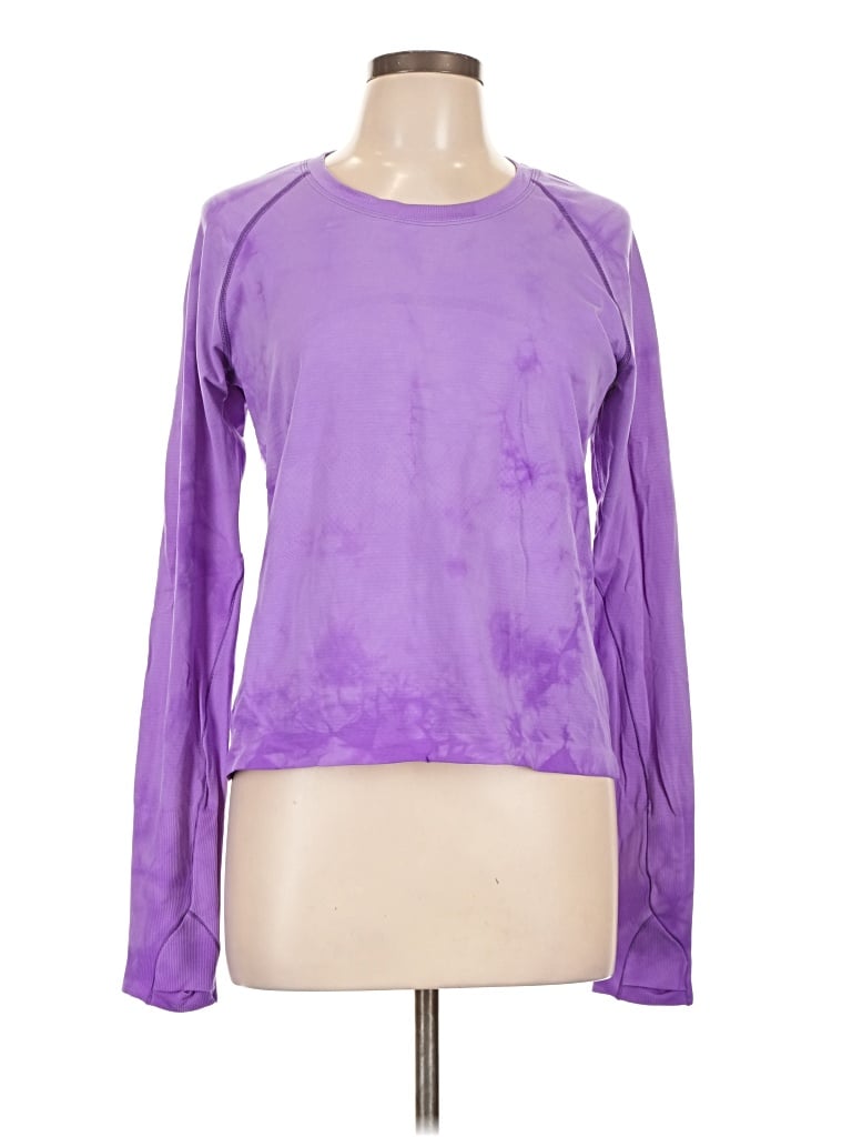 Pre-owned Lululemon Athletica Long Sleeve T-shirt In Purple
