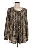 Daniel Rainn 100% Polyester Animal Print Brown Long Sleeve Blouse Size M - photo 1