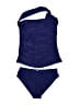 Fabletics Solid Blue Two Piece Swimsuit Size L - photo 1