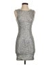 Topshop Metallic Silver Cocktail Dress Size 4 - photo 1