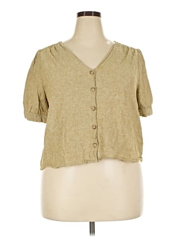 Madewell Linen-Blend Plaza Button-Front Shirt (view 1)