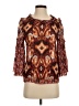 Tory Burch Maroon Brown 3/4 Sleeve Silk Top Size 4 - photo 1