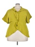 Blush 100% Polyester Green Short Sleeve Blouse Size 3X - photo 1