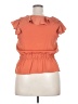 Elle 100% Polyester Orange Sleeveless Blouse Size XL - photo 2