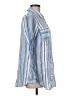 Susan Graver Stripes Blue Long Sleeve Button-Down Shirt Size M - photo 4