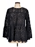 Eri + Ali 100% Cotton Black Long Sleeve Blouse Size L - photo 1
