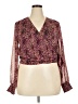 Bar III 100% Polyester Burgundy Long Sleeve Blouse Size XXL - photo 1