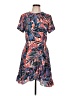 Aqua 100% Polyester Print Blue Casual Dress Size L - photo 1
