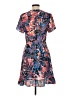 Aqua 100% Polyester Print Blue Casual Dress Size L - photo 2