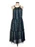 Sundance 100% Polyester Animal Print Blue Cocktail Dress Size L - photo 1