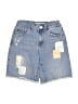 Levi's Graphic Blue Denim Shorts Size 8 - photo 1