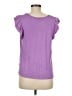Democracy 100% Rayon Purple Short Sleeve Blouse Size M - photo 2
