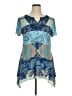 One World Teal Short Sleeve Blouse Size XL - photo 1